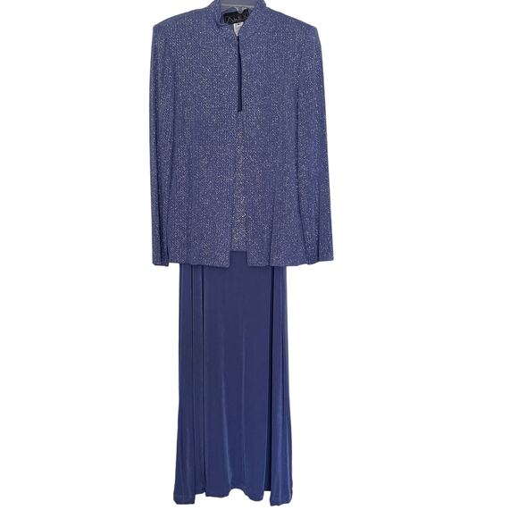 Alex Evenings 2 pc Midi Jacket Dress size 8 Bride Groom Metallic Purple - Picture 1 of 9